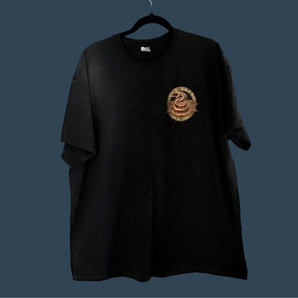 GILDAN- MENS BLACK GRAPHIC SHORT SLEEVE COTTON T-SHIRT SIZE 2XL - Picture 2 of 6